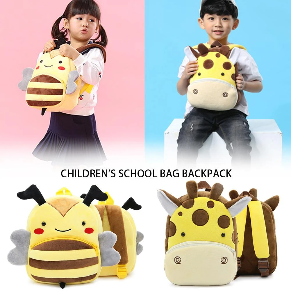 Mochilas de felpa en 3D para niños y niñas, morrales infantiles de dibujos de guardería, con jirafa de abeja, 2021|Mochilas escolares| - AliExpress