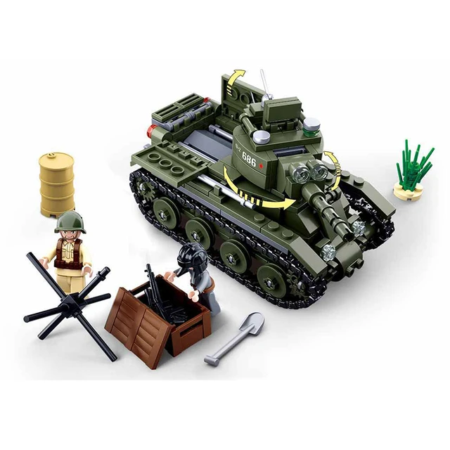 Tank Médium WWII Sluban : King Jouet, Lego, briques et blocs Sluban - Jeux  de construction