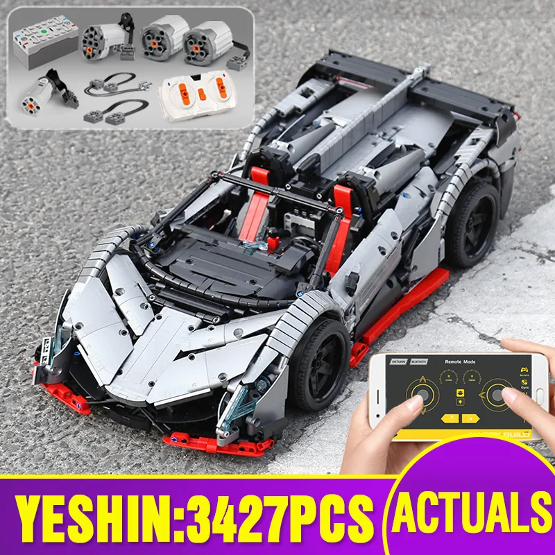 Najtaniej 23006 Tehnic samochody zabawkowe kompatybilne z Legoing MOC 10574 tourninis Veneno Roadster Model samochodu klocki do budowy prezent bożenarodzeniowy dla dzieci