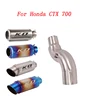 Escape Motorcycle Exhaust Mid Link Tube And 51mm Vent Pipe Stainless Steel Exhaust System For Honda CTX 700 All Years