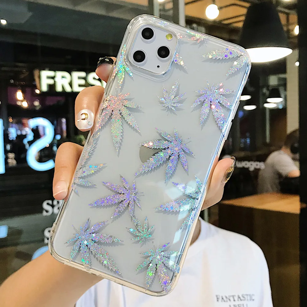 Блестящий блестящий чехол для телефона iPhone X Xr Xs SE 2020 2 SE2 7 8 6 6S Plus 11 Pro Max прозрачный