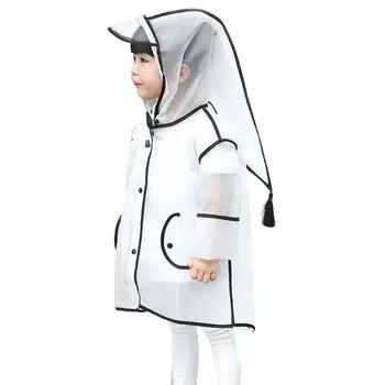 

Kids Reusable Peaked Hood Tassel Decor Anti Droplet Raincoat Outdoor Poncho