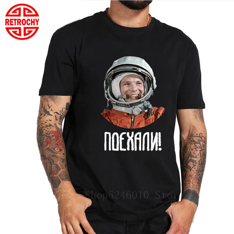 Camiseta de astronauta ruso Yuri Gagarin para hombre, camisa de CCCP  Spaceman Retro Hero para hombre, camisas personalizadas, camisetas  cirílicas de algodón de alta calidad|Camisetas| - AliExpress