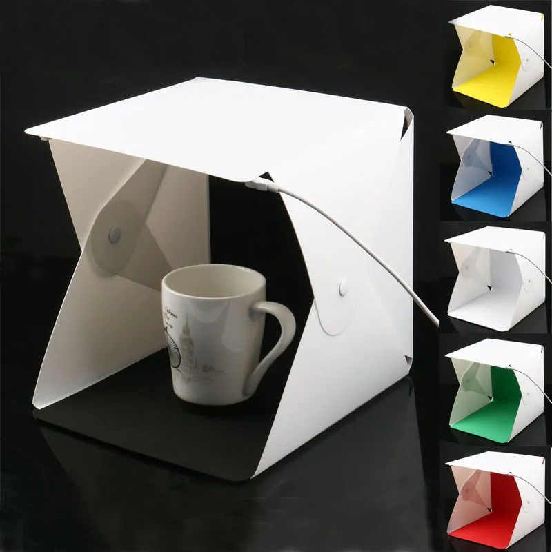 

2 LED Portable Folding Lightbox Photography Studio Softbox With LED Light switch Photography Background Photo Studio box