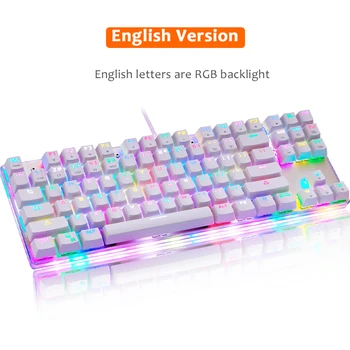 

K87s Gaming Mechanical Feel Keyboard Usb Wired 87 Keys With Rgb Universal Backlight Red Blue Switch For Pc Computer Games Parts