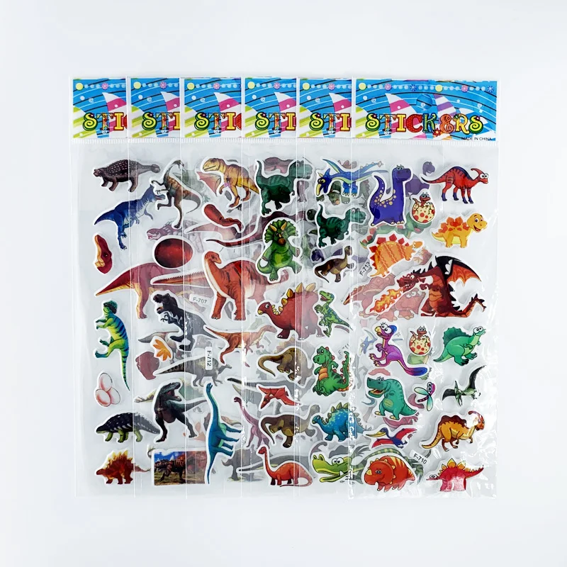 Dinosaur Series Cartoon Stickers 12 Sheets/Set For Child Notebook Skateboard DIY Waterproof Cute Sticker Toy Boys Gift