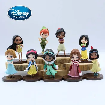 

Disney 9pcs/set Aladdin Princess Figure Toy PVC Snow White Action Figure Model Toy Dolls Cake Wedding Home Decoration Gift Box