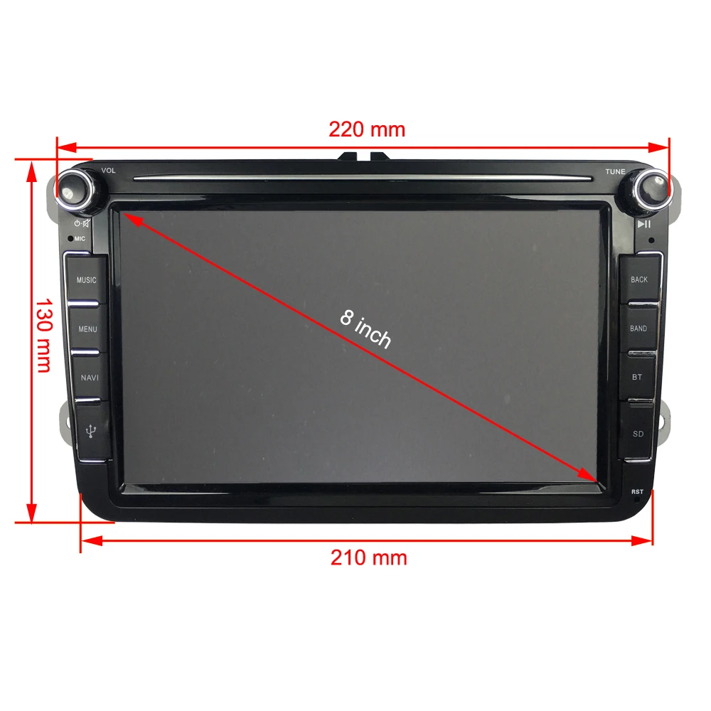 4G+64G 2 Din Android Car Radio multimedia For VW Volkswagen Skoda Octavia golf 5 6 touran passat B6 polo Jetta 2Din car stereo