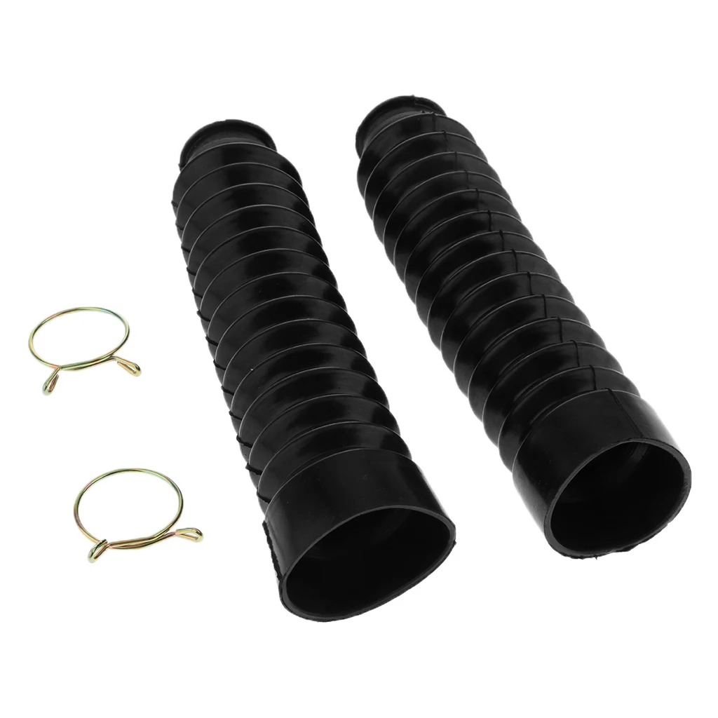 2pcs Black Motorcycle Front Fork Dust Cover Shock Absorber Boot For | Автомобили и мотоциклы
