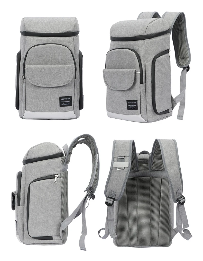 Soft Cooler Bag 35 Cans 100% Leakproof Refrigerator Backpack 600D Waterproof Picnic Backpack Lunch Thermal Insulated Bag