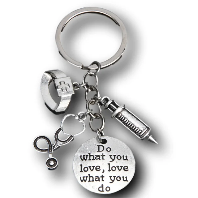 Job Occupation Keychain, Teacher Charm, Police Charm, Chef Charm, Nurse Charm-Do What You Love ,Love What You Do P383 8#/24#
