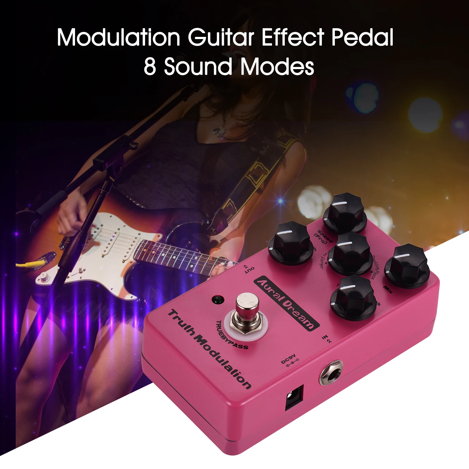 

Hot New Aural Dream True Modulation Advanced Guitar Effect Pedal 8 Sound Modes Aluminum Alloy Shell with True Bypass for Guitar