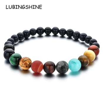 

20pcs/lot Couples Natural Stone Bead Elatsic Bracelet Men Women Healing Balance Reiki Yoga Bracelets Jewelry for Women Men