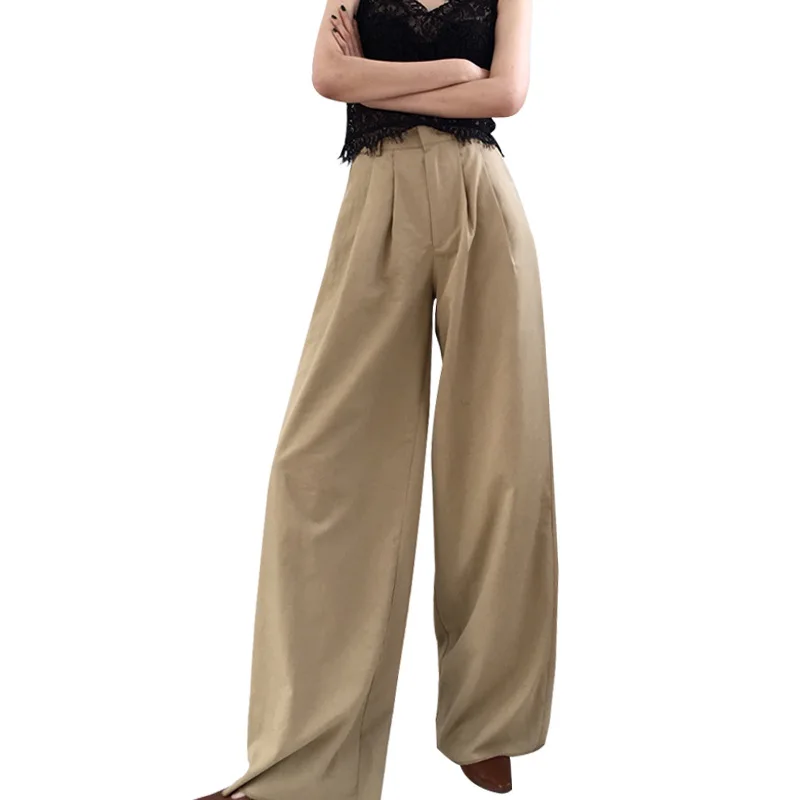 

2020 Europe And America Spring New Style Versatile Mopping Wide-Leg Long Pants Fashion High-waisted Loose-Fit Versatile Casual