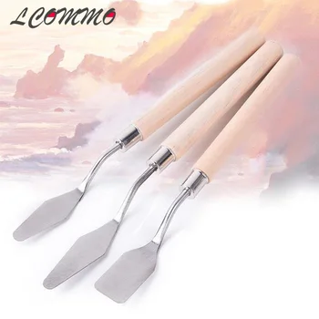 

3Pcs/set Mixed Stainless Steel Palette Scraper Set Artist Oil Painting Spatula Knives Tools Painting Knife Blade Supplies