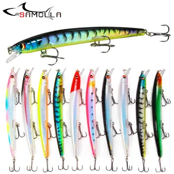 BEST OFFER ❤️ Minnow Fishing Lure Weights 14.5g Long Throw Bait Fish Isca Artificial Fishing Lures 2019 Bass Lure Pesca Fish Bait Wobbler - discount item 30% OFF Sports & Entertainment