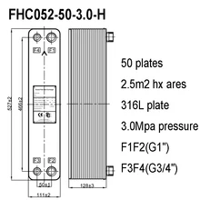 Паяный пластинчатый теплообменник с 50 пластинами, масляный водяной теплообменник, теплообменник 316 с резьбовым фитингом G Паяный пластинчатый теплообменник с 50 пластинами, масляный водяной теплообменник, теплообменник 316 с резьбовым фитингом G