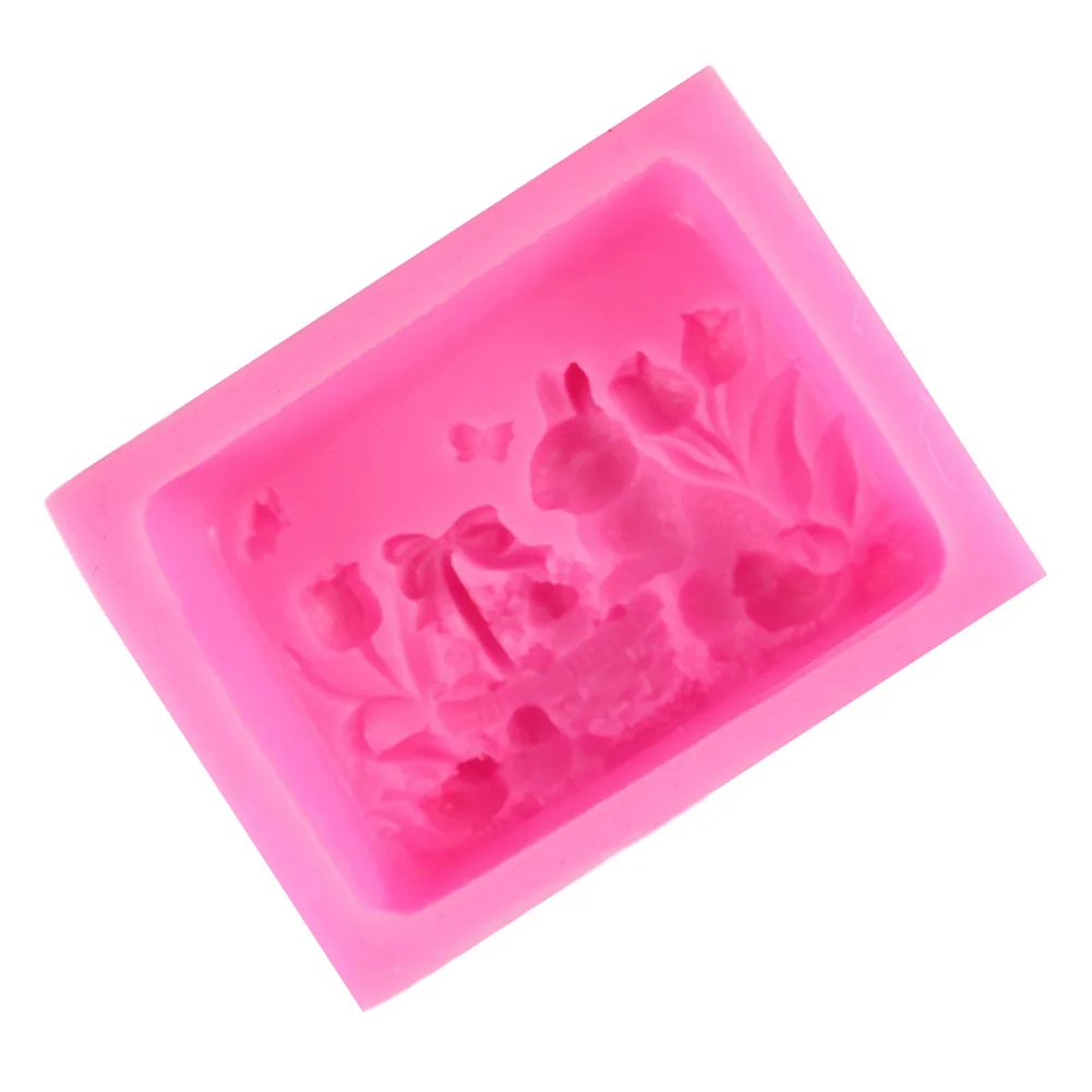 Soapmaking яркие украшения ремесло DIY ручной работы силиконовый Пасхальный кролик 3D Fondant(сахарная) глины формочка для кексов, мыла инструменты шоколад