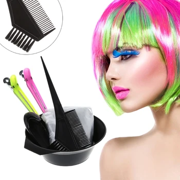 

7pc DIY Dye Coloring Tools Hair Dyeing Kit Color Mixing Bowl Hairdressing Brush 896D