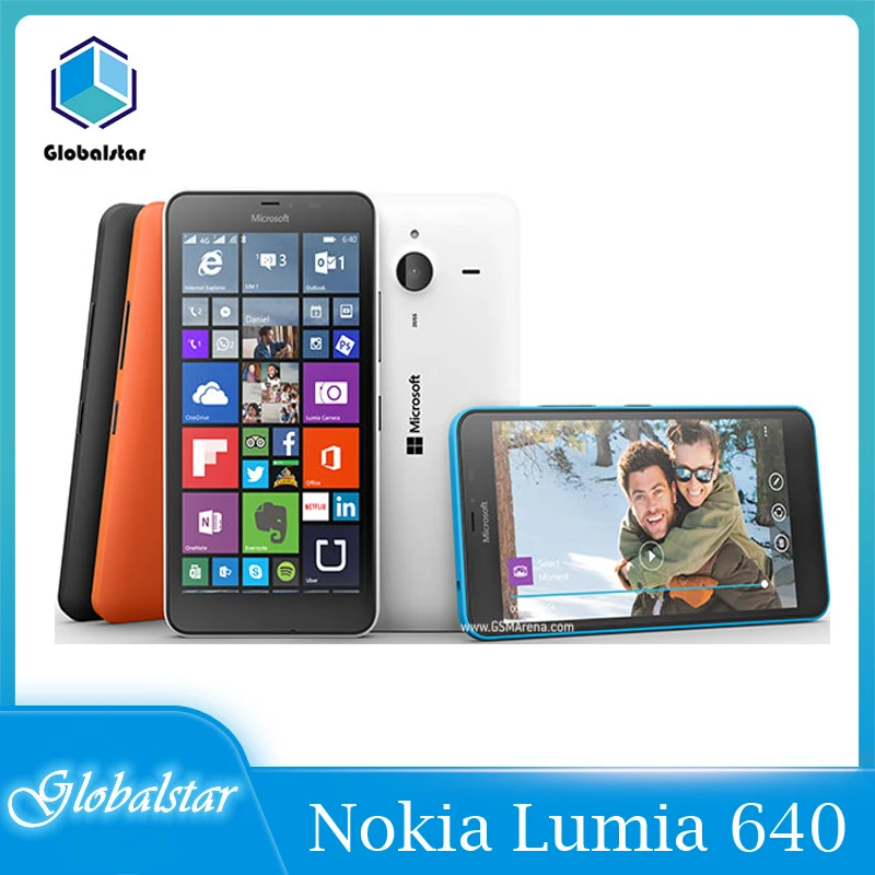 Nokia Lumia 640 reacondicionado Original Microsoft Lumia 640 Quad-core 8GB ROM 1GB RAM teléfono móvil 4G WIFI GPS 8MP teléfono