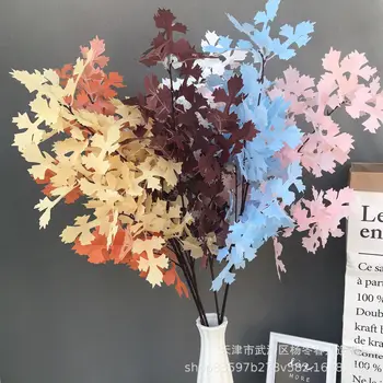 

Wedding Imitation Flowers 5 Fork Images-Leaf Decorative Flower Wedding Wedding Props Branch Leaf Artificial Plant Green Vegetati