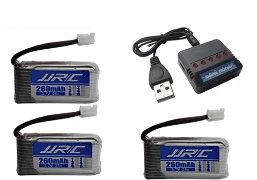 Аккумулятор JJRC H36 3,7 V 260mAh для E010 E011 E012 E013 F36 3,7 v Lipo батарея 6в1 UBS зарядное устройство RC Запчасти для квадрокоптера - Цвет: Белый