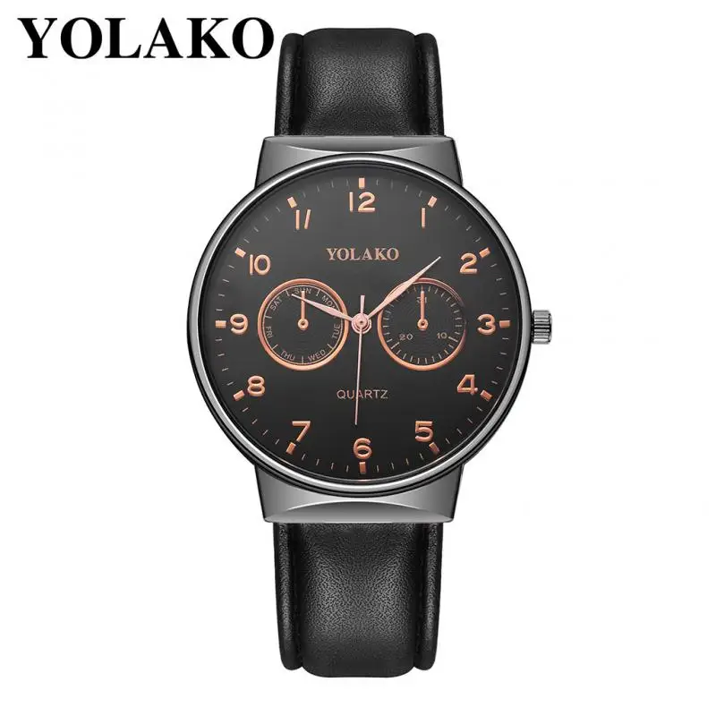 Reloj Hombre кожаные часы Мужские кварцевые ультра-тонкий циферблат наручные для