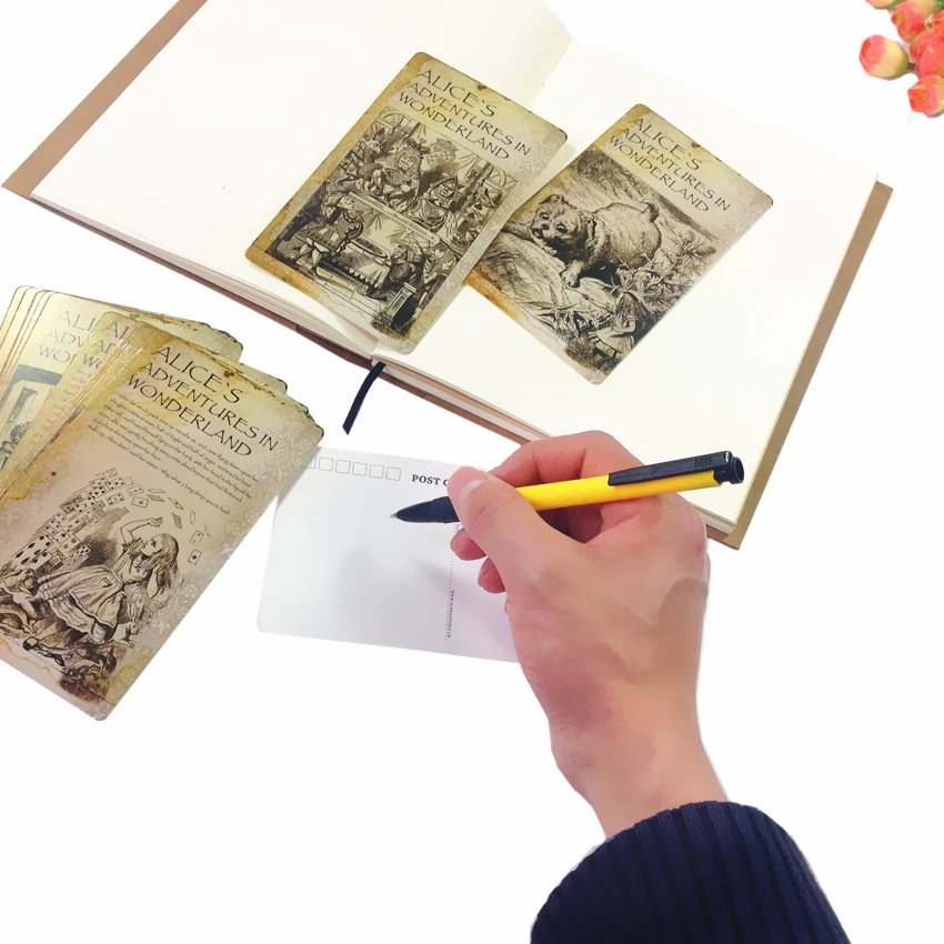  5pack Vintage Alice Postcard Greeting Cards Painting Postcard Writable Greeeting Card Carte Postale - 4.00029E+12