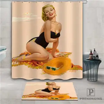 

Custom pin-up-girl (8) Waterproof Shower Curtain Doormat Home Bath Bathroom Polyester Fabric Multi Sizes#2019-1-05-77