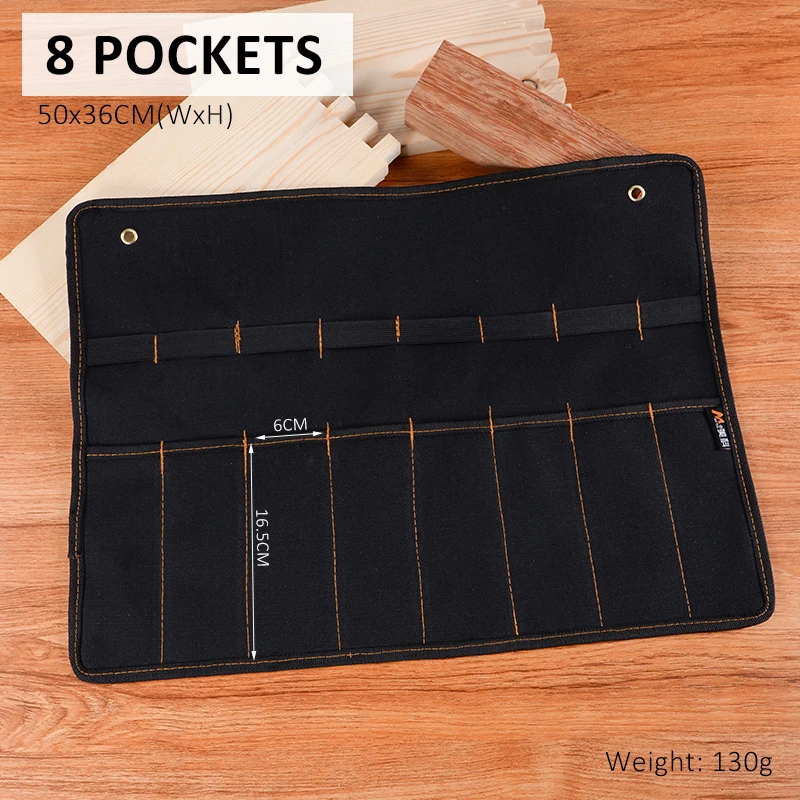 Pocket Tool Bag Chisel Carrying Case Canvas Roll Holder Wrench