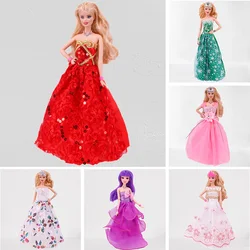 Robe de mariée pour poupée barbie, tenue de mariée, accessoires de maison, vêtements pour poupées 