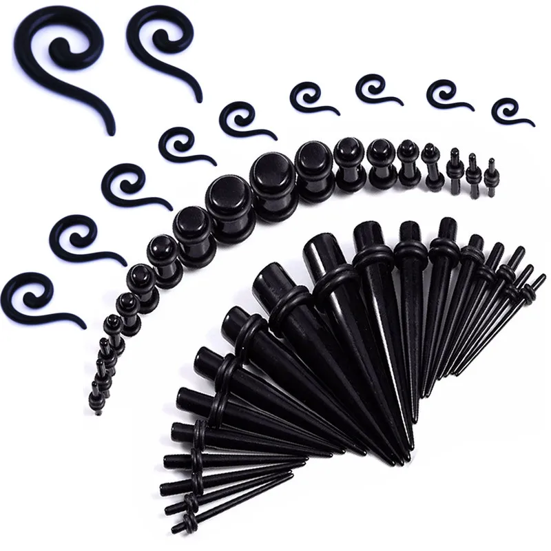 

54PCS Acrylic Ear Gauges Spiral Taper Set Flesh Tunnels And Plugs Ear Stretchers Snail Piercing kit Piercing Oreja Dilataciones