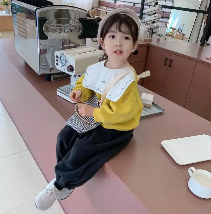 Черный Korea style wholesale girls boys long thicken pants winter fashion kids pants 1-6t HH710 - Цвет: Черный