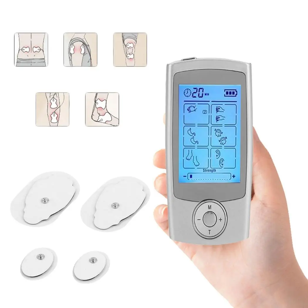 

16 Modes Dual Output 110V Electronic Silver Pulse Body US Therapy Muscle Massager