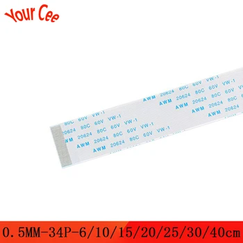 

10PCS 34 Pin Ribbon FFC Line Flex Cable 0.5MM Pitch With 6cm 10cm 15cm 20cm 25cm 30cm 40cm Length Forward Direction Flat Wire