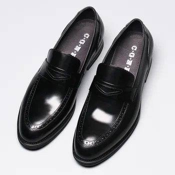 

Men's Oxfords Leather Shoes Cowhide Shoes Zapatos Wedding Shoes Cow Leather GSTN03 De Hombre Soft Bottom Leather Genuine Leather
