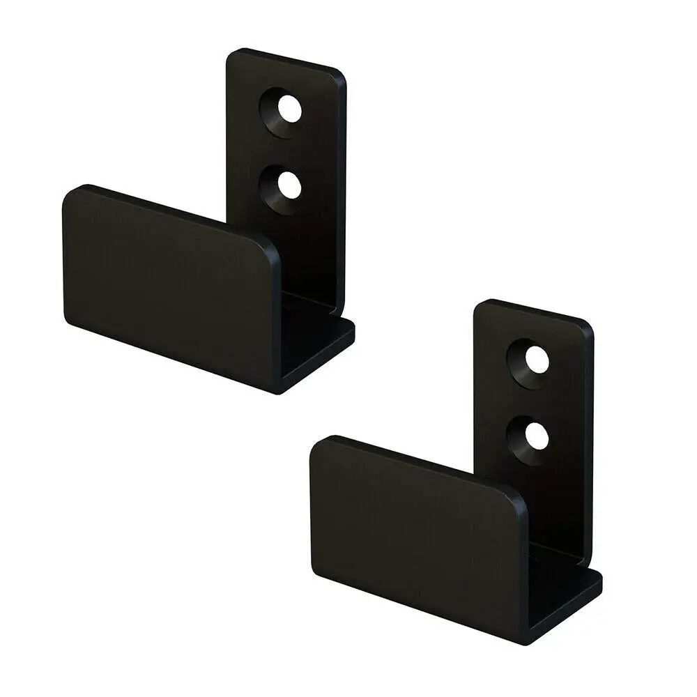 

Flat Black Floor Guide Wall Mount Sliding Barn Door Hardware Up to 1-3/8"W 1-1/4"H Set of 2