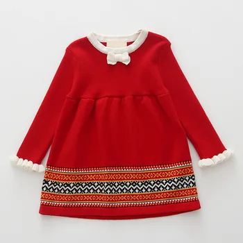 

Menoea Baby Sweater dress Autumn Same style Princess wool dress baby knitted dress Children grey winter baby christmas dress
