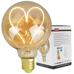 Bulb G95 Love Antique Bulb LED Filament Light E26 E27 4W Dimmable Retro Light Edison Decorative chandelier Light Bulb 110V 220V