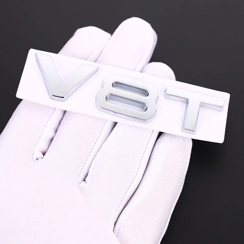 Автомобильный Стикеры 3D V6T V8T логотип металлическая эмблема Эмблемы перемещения Стикеры s для Audi S3 S4 S5 S6 S7 S8 A4L A5 A6L A7 Q3 Q5 Q7