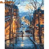RUOPOTY 60x75cm Frame DIY Painting By Numbers City Night Landscape Canvas By Numbers Coloring Wall Art Picture For Home Decors ► Photo 1/6