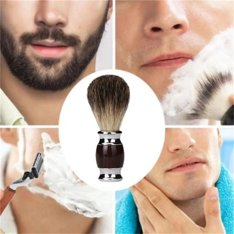 Qshave, Мужская щетка для бритья из чистого барсука, дерево,, для бритвы, безопасная, прямая, Классическая, безопасная бритва, деревянная, для бритья, Мужская щетка