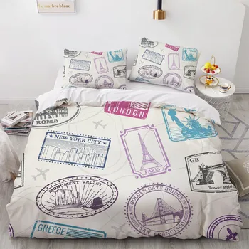 

Modern Bed Linen Custom Design White Duvet Cover Sets Pillow Covers 200*230cm Full Twin Double Single Size 3D Nordic Bedding Set