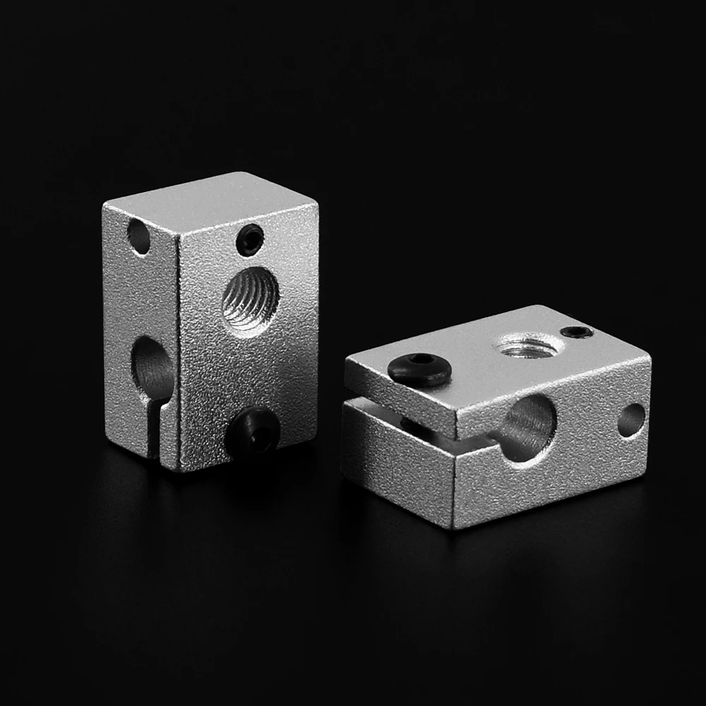 Aluminium PT100V6 Official version Heat Block For E3D V6 J-head Extruder HotEnd accessory 3D Printer Parts 23*16*12mm 3d printer parts e3d aluminium heating block for v5 j head oxidation process v5 heat block mk7 mk8 extruder kossel and prusa i3