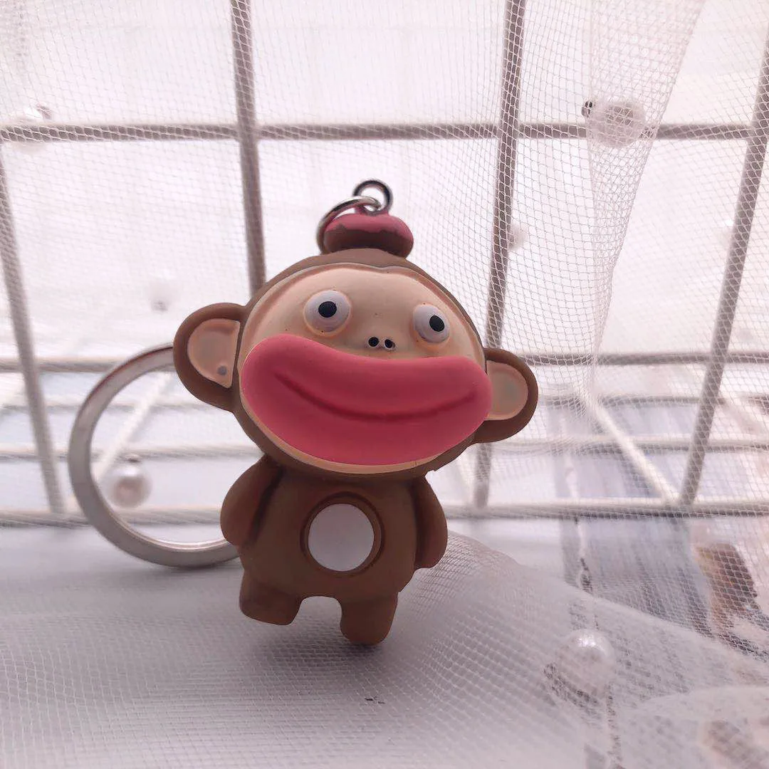 Boho Cute Anime Dinosaur Monkey Monster Keychain Kawaii Cartoon Big Mouth  Car Key Ring Women Bag Pendant Key Chain Accessories - Key Chains -  AliExpress