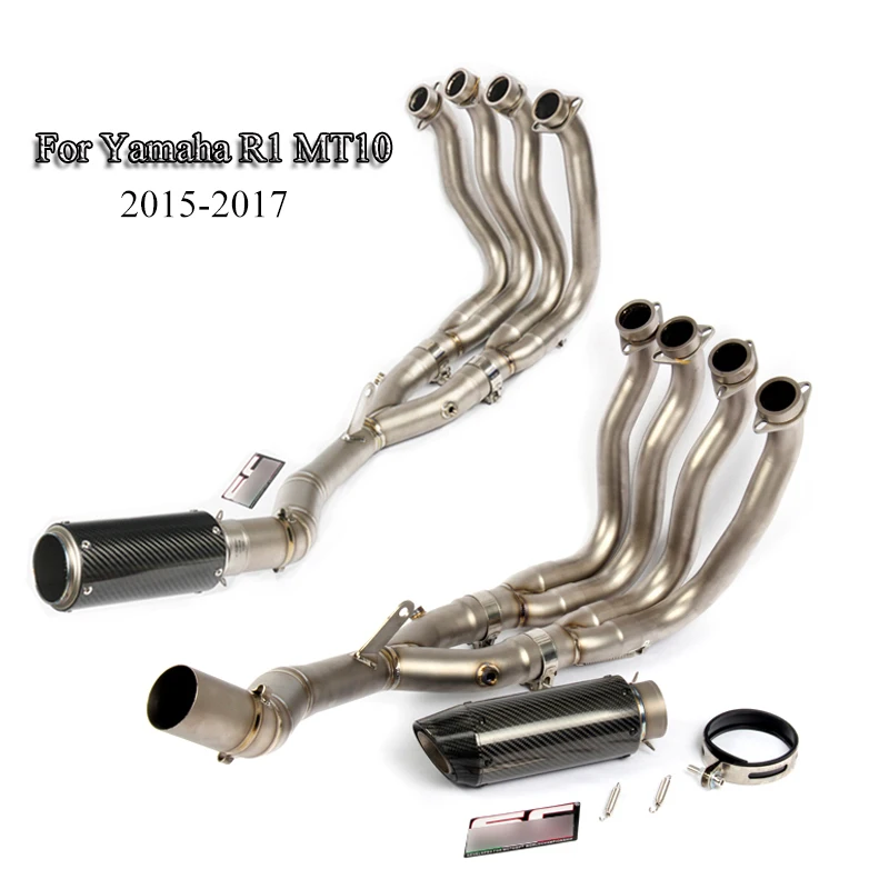 

For Yamaha R1 MT-10 Exhaust System Muffler Pipe Titanium Alloy Exhaust Front Link Connect Tail Pipe r1 mt10 2015-2017 Scooter