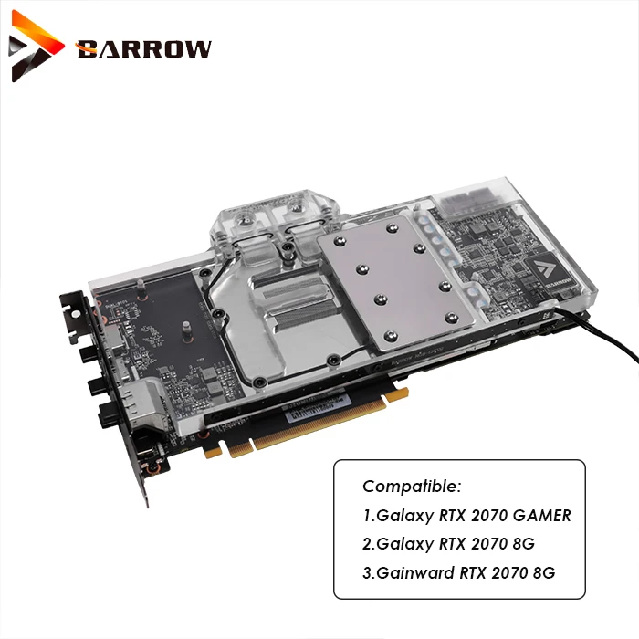 Barrow gpu водный блок для Galaxy RTX 2070 GAMER/8G/Gainward RTX 2070 8G gpu кулер с термопрокладкой синхронизация mobo BS-GAH2080-PA2