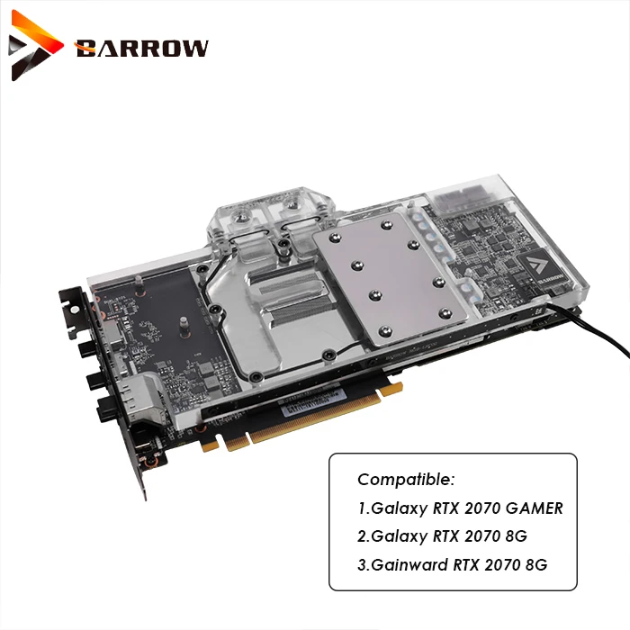 Best Price Barrow gpu water block for Galaxy RTX 2070 GAMER/8G/Gainward RTX 2070 8G gpu cooler with thermal pad sync mobo BS-GAH2080-PA2