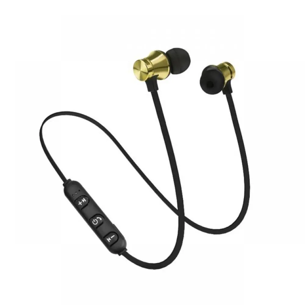 XT11 спортивные магнитные аттракционы Bluetooth наушники водонепроницаемые спортивные 4,2 с зарядным кабелем Молодежные Встроенный микрофон bluetooth-гарнитура - Цвет: Золотой