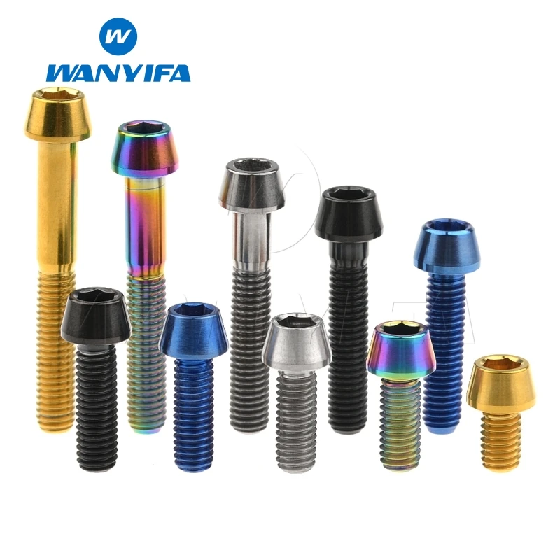 

Titanium Bolts Ti Screw Taper Head Conical Head M6x10 15 16 18mm Bicycle Bolts Cycling Bolts For Bicycle Parts Bike Stem